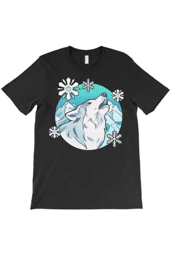 Wolf Wildlife Animal Funny Snowflake Wolf And A Dream Catcher Graphic T-Shirt - Everyday Gift G8386, Up to 5XL