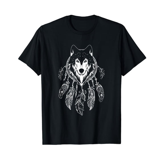 Wolf Wildlife Animal - Wolves Wolf And A Dream Catcher T-Shirt