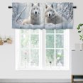 thumbnail image 1 of Wolf Window Curtain Valance Wildlife Animal Pine Trees Winter Snow Natural Landscape Forest Rod Pocket Window Valance for Living Room Bathroom Bedroom Kitchen 54 by 18 in, 1 Panel, 1 of 6