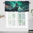 thumbnail image 1 of Wolf Window Curtain Valances Wildlife Animal Green Aurora Nature Scenery Rod Pocket Valances for Bedroom Living Room Dining Room 54 by 18 in, 1 Panel, 1 of 6