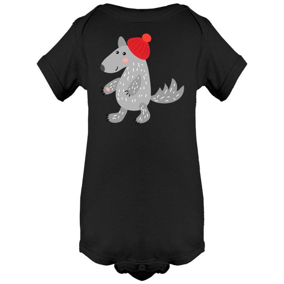 Wolf With A Hat Bodysuit Infant -Image by Shutterstock,  18 Months