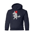 thumbnail image 1 of Wolf With A Hat Hoodie Juniors -Image by Shutterstock,  Large, 1 of 4