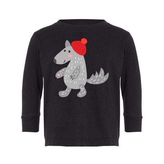 Wolf With A Hat Long Sleeve Toddler -Image by Shutterstock,  3 Toddler