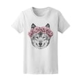 thumbnail image 1 of Wolf With Floral Head Wreath T-Shirt Women -Image by Shutterstock, Female Medium, 1 of 2
