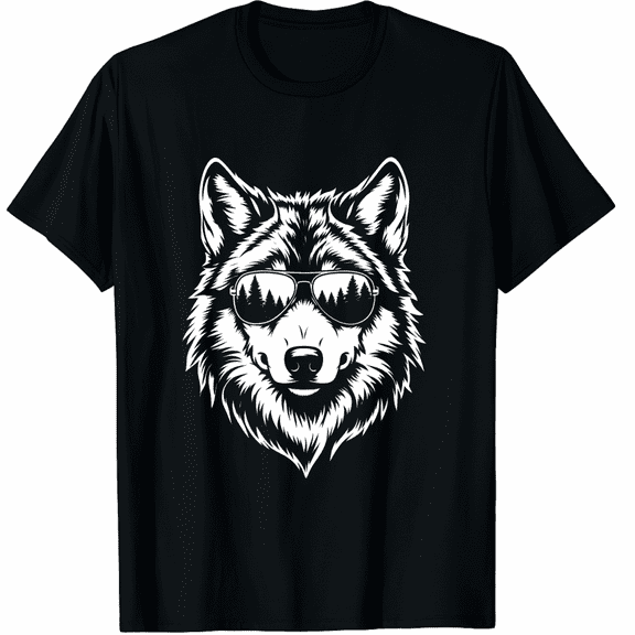 Wolf With Sunglasses T-Shirt for Men Women