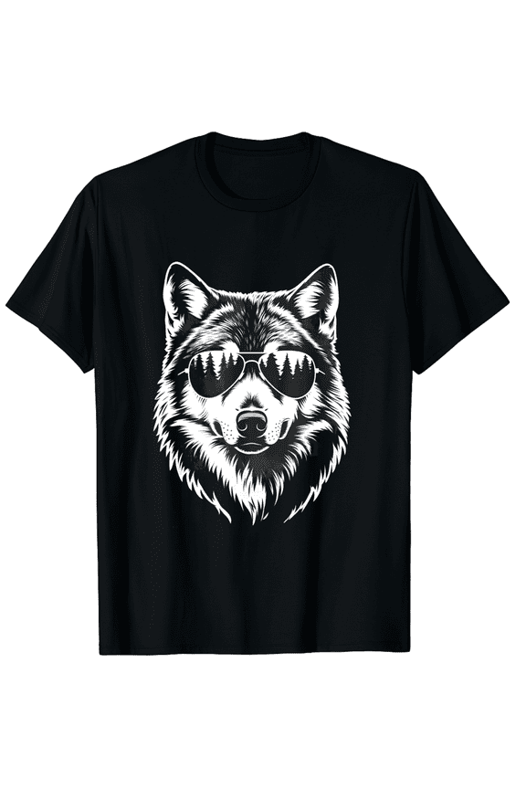 Wolf With Sunglasses T-Shirt for Men Women