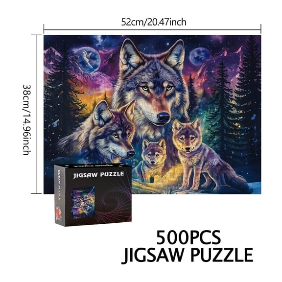Wolf, Wolf Pack 500pcs/1000pcs Jigsaw Puzzle Game - Gift - Family Interactive Game - DIY Puzzle - Home Decoration - Brain Challenge