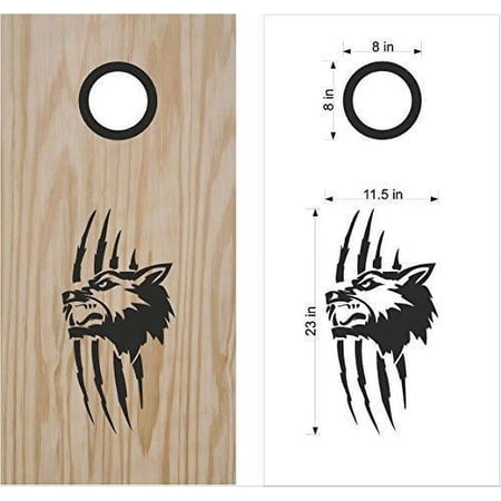 Wolf Wolves Department Cornhole Board Decals Stickers -