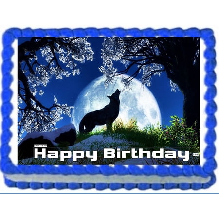 Wolf Wolves Howling Image Birthday Edible Cake Topper Frosting Sheet