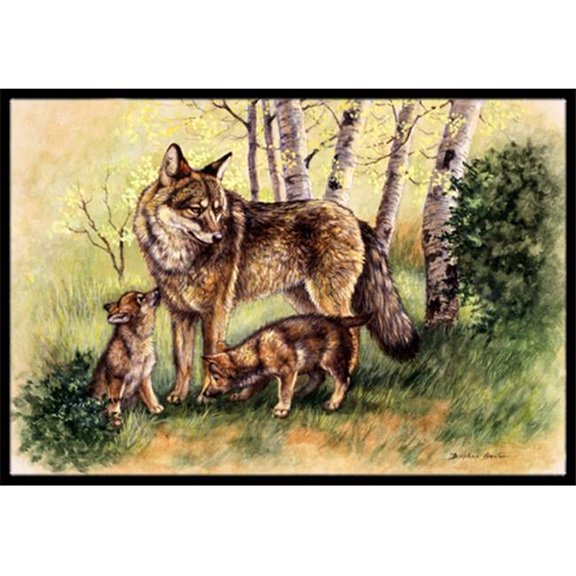 Wolf Wolves by Daphne Baxter Door Mat