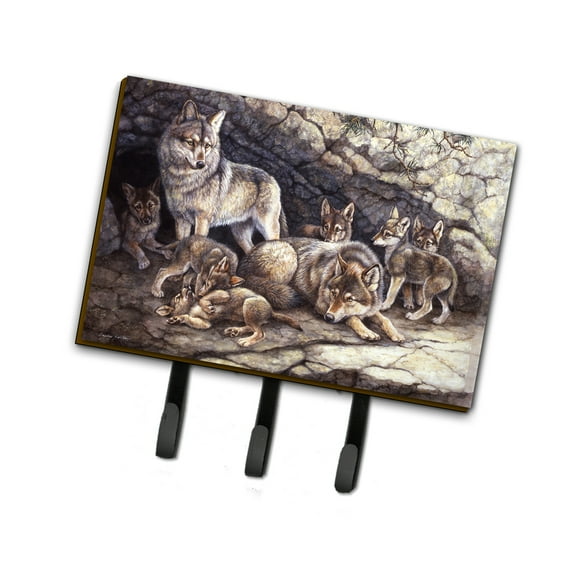 Wolf Wolves by the Den Leash or Key Holder