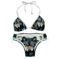 thumbnail image 1 of Wolf Women's Detachable Sponge Adjustable Strap Bikini Set - 2 Pack, Beach Pool Swimwear, 1 of 6