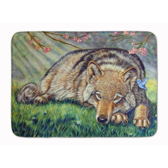 Wolf and Hummingbird Machine Washable Memory Foam Mat