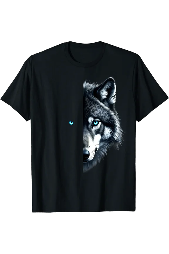 Wolf face mindset Inspirational half wolf face deep looking T-Shirt, Unisex T-Shirt