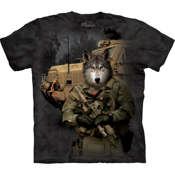 Wolf in Combat Gear T-Shirt - Small
