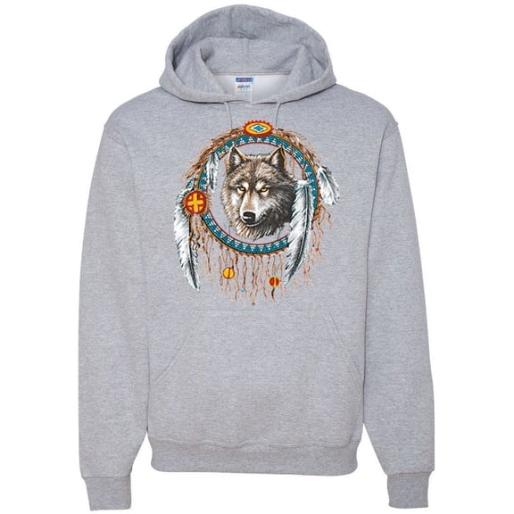 Wolf in Dream Catcher Animal Lover Graphic Hoodie Sweatshirt