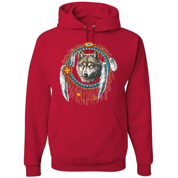 Wolf in Dream Catcher Animal Lover Graphic Hoodie Sweatshirt