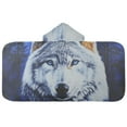 thumbnail image 1 of Wolf in Misty Back Hooded Beach Towel Kids Bath Towels Quick Dry for Pool Swiming 50" x 23.5" Microfiber Soft Bathrobe, 1 of 7