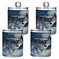 thumbnail image 1 of Wolf in Snow Trees Moonlight Translucent Plastic Cans Storage Canisters with Lid Set of 4, 1 of 7