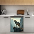 thumbnail image 1 of Wolf on Cliff Dishwasher Magnet Cover Decorative Sticker for Home Cabinet Kitchen 23" x26", 1 of 5