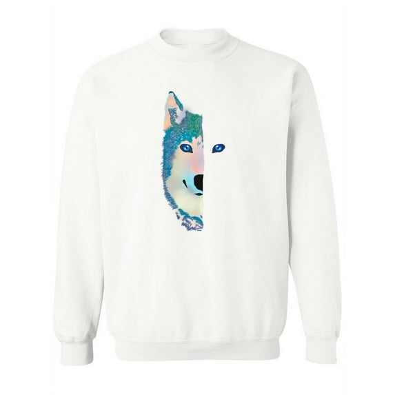 Wolf's Half Face Sweatshirt Women -SPIdeals Designs, Female 5X-Large