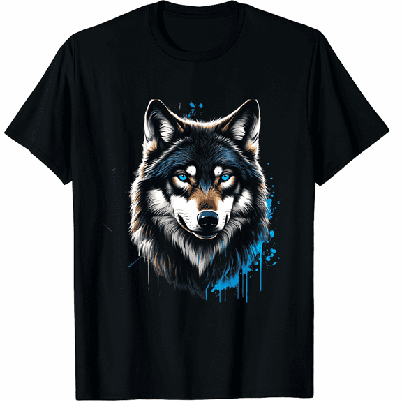 Wolf with Blue Eyes T-Shirt for Men Women