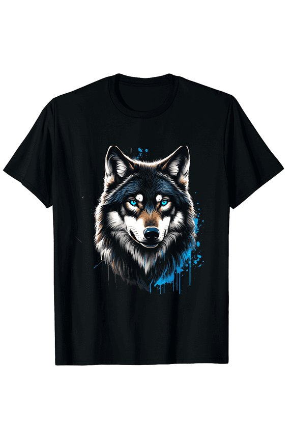 Wolf with Blue Eyes T-Shirt for Men Women