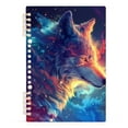 thumbnail image 1 of Wolf with Galaxy Spiral Journal Notebook College Ruled Notebook 8.3" x 5.7" A5 Lined Thick Paper Page, 1 of 6