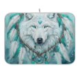 thumbnail image 1 of Wolf with Heart Ring Dish Drying Mat 18x24 Absorbent Microfiber Draining Rack Pad for Kitchen Counter Sink, 1 of 8