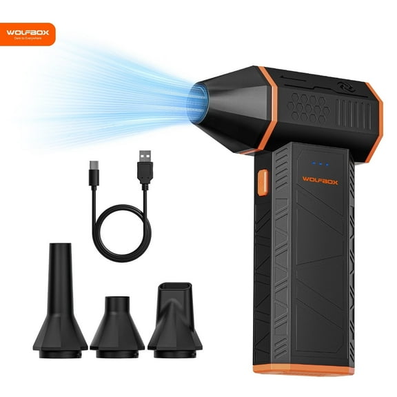 WolfBox Car Vacuum Cleaner, Electric Air Duster, 110000RPM Super Power Cordless Air Duster, Rechargeable Battery Powered, Black