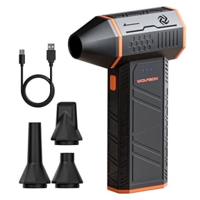 WolfBox Compressed Air Duster, 110000RPM Electric Air Duster, Rechargeable Cordless Mini Turbo Fan for Portable Laptop Keyboard Cleaner, Black