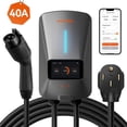 thumbnail image 1 of WolfBox EV Charger, Level 2 EV Vehicle Charging Station, 240V 40 Amp with NEMA 14-50 Plug, Wifi Enabled Electric Car Charger, Smart Display, RFID Card, Grey, 1 of 12