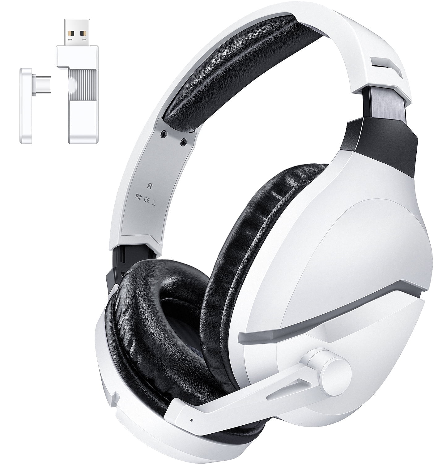 BENGOO Wireless Gaming Headset with Noise Canceling Microphone for PS5, PC, PS4, 2.4G/Bluetooth Gaming Headphones with USB and Type-c Connector