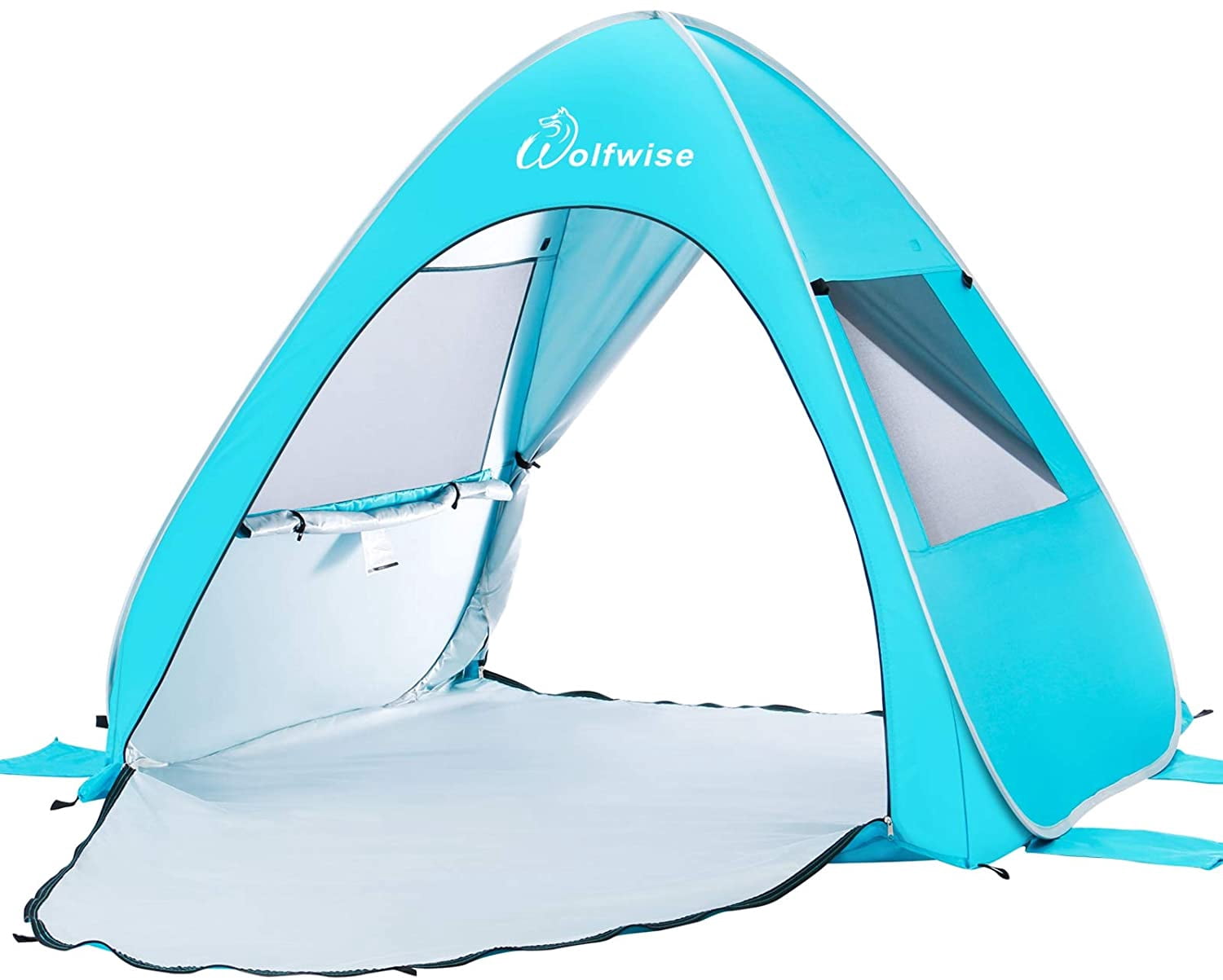 WolfWise UPF 50+ Easy Pop Up Beach Tent Sun Shelter Instant Automatic Portable Sport Umbrella Indoor Playhouse Canopy Cabana