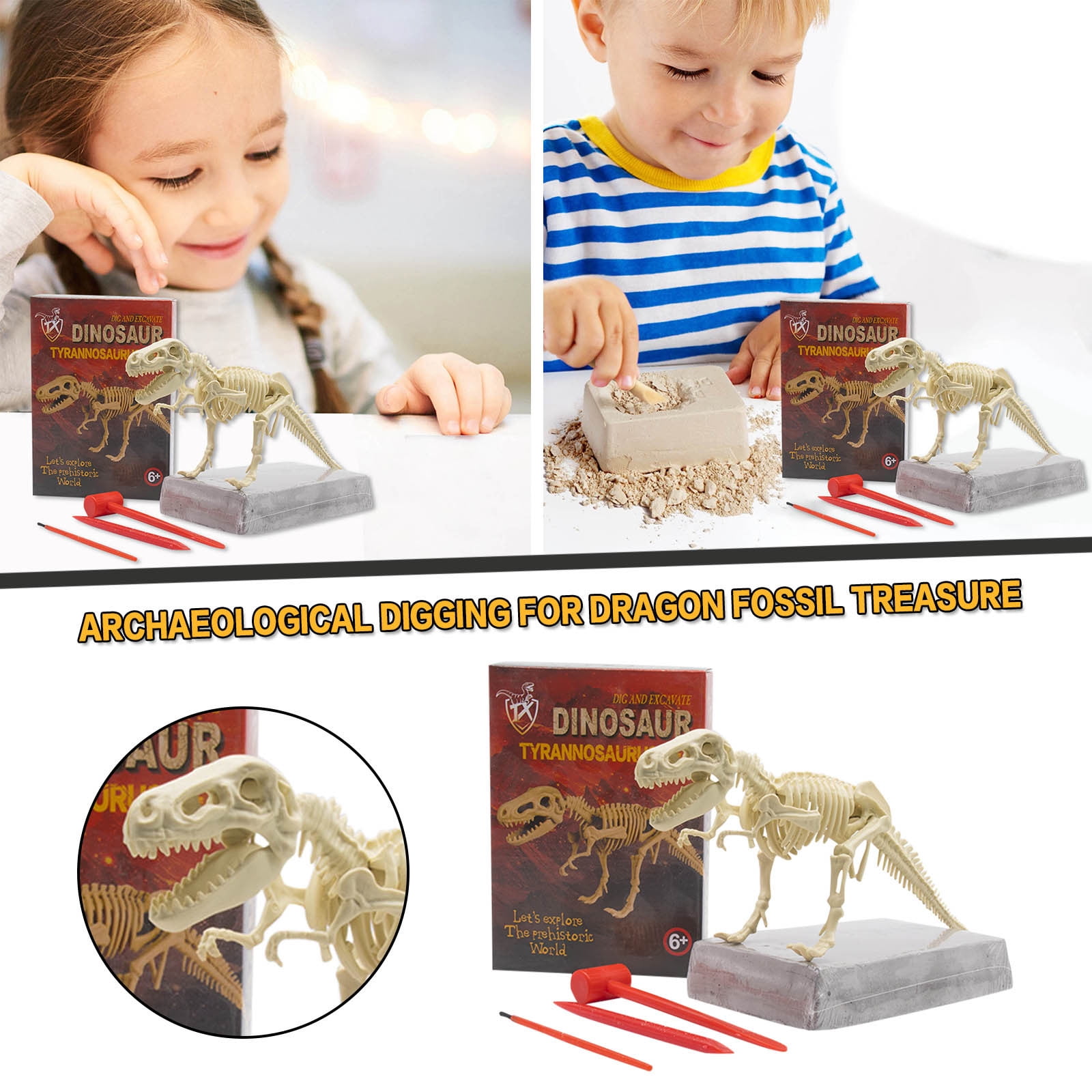 Wolfast Promotion Dinosaur Fossil Digging Game Kit Kids Dinosaur