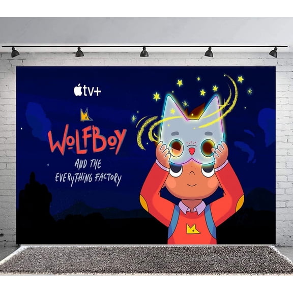 Wolfboy and the Everything Factory Backdrop Banner Party Supplies Poster Movie Theme Background for Photography Birthday Decorations