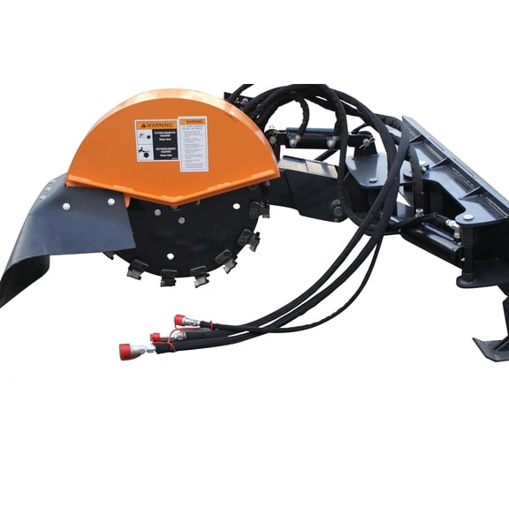 Wolfequip 25" Skid Steer Stump Grinder Attachment, 1100 RPM Heavy Duty Tree Stump Removal Crusher with 32 Carbide Teeth for Compact Track Loaders, 15-26 GPM Flow, US Stock