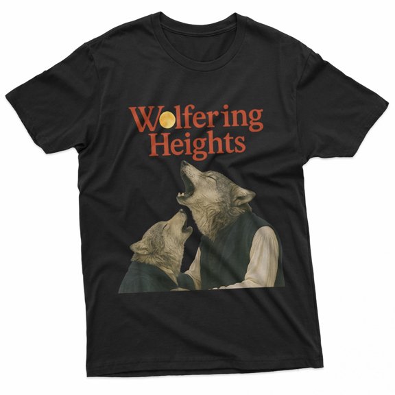 Wolfering Heights Gothic Wolf Moonlit Parody T-Shirt