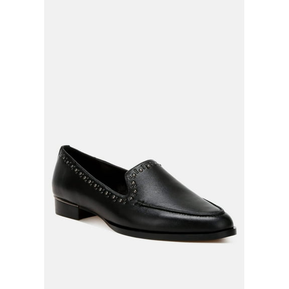 Wolferton Delicate Stud Detail Leather Loafers