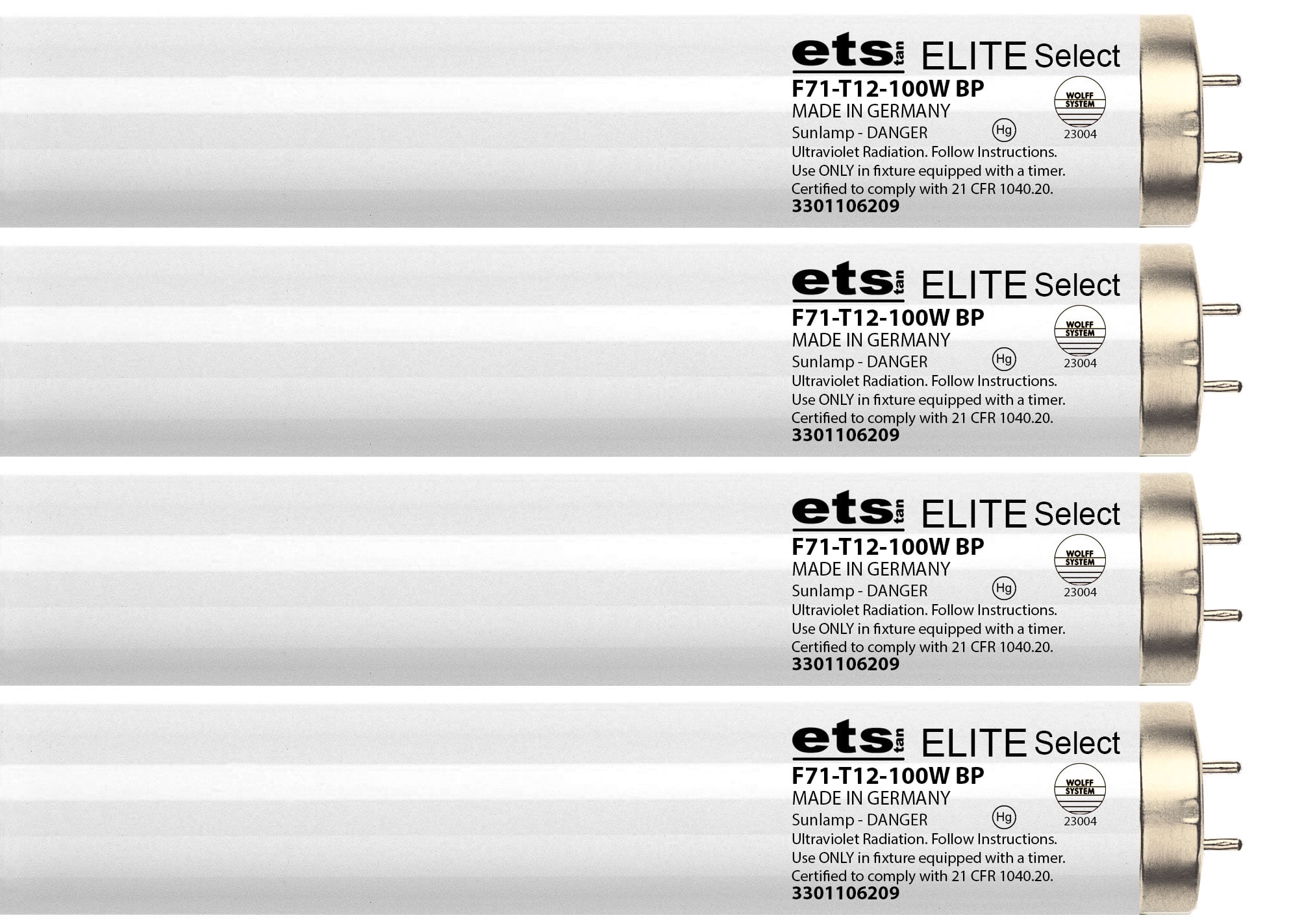 Wolff System ETS Elite F71T12 100W Ultraviolet Tanning Bulbs, 16 Pack
