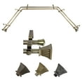 thumbnail image 1 of Wolfgang 13/16" Dia Double Bay Window curtain rod Adjustable 20"-36", 38"-72" - Antique Brass,(ABay-01-4D), 1 of 4