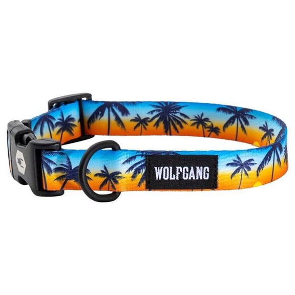 Wolfgang 8093083 26 in. Multi Color Sunset Palms Polyester Dog Adjustable Collar, Large