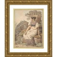 thumbnail image 1 of Wolfgang Adam Töpffer 11x14 Gold Ornate Wood Frame and Double Matted Museum Art Print Titled - Young Woman in the Vaudois After the Grape Harvest (1821), 1 of 4