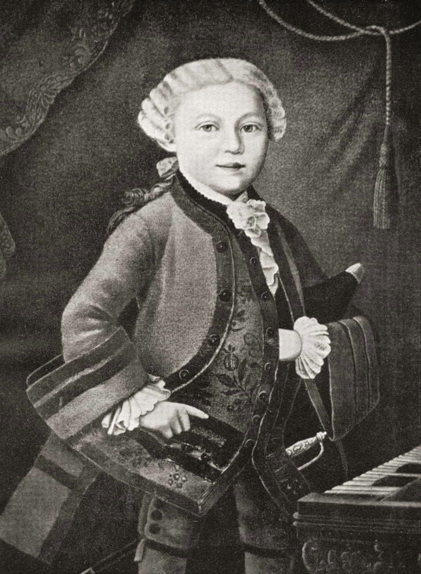 Wolfgang Amadeus Mozart 1756 - 1791 as a child Austrian composer and musician From Mozart published 1935 Canvas Art - Ken Welsh Design Pics (11 x 16)