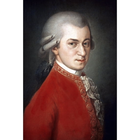 Wolfgang Amadeus Mozart N(1756-1791). Austrian Composer. Posthumous Oil On Canvas 1819 By Barbara Krafft. Print by