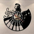 thumbnail image 1 of Wolfgang Amadeus Mozart Piano Vinyl Wall Clock,Vinyl Record Clock Wall Art Black Handmade Art Home Unique Gift idea, 1 of 6