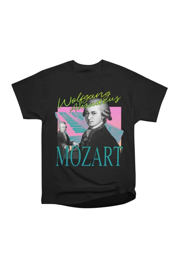 Wolfgang Amadeus Mozart Retro 80s Synth Wave Band Tee T-Shirt Tee Gift For Him Merch For H