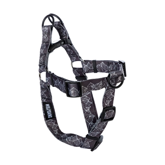 Wolfgang Heavy Duty Adjustable Dog Harness, Pull-Tested to Over 800 lbs for Walking & Training, WolfMtn Print, Small