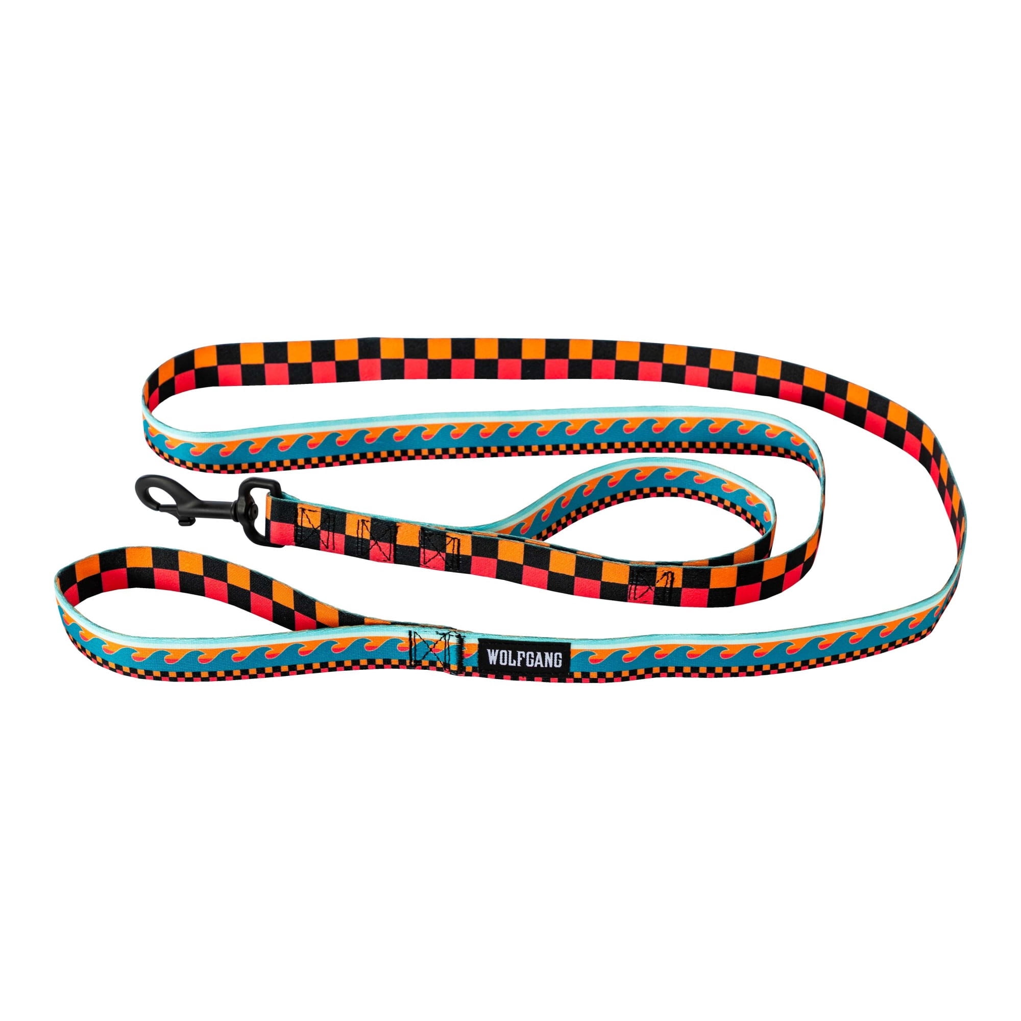 Wolfgang Heavy Duty Dog Leash, Pull-Tested to Over 800 lbs for Walking & Training, Buenaonda Print, Dual Handle Large
