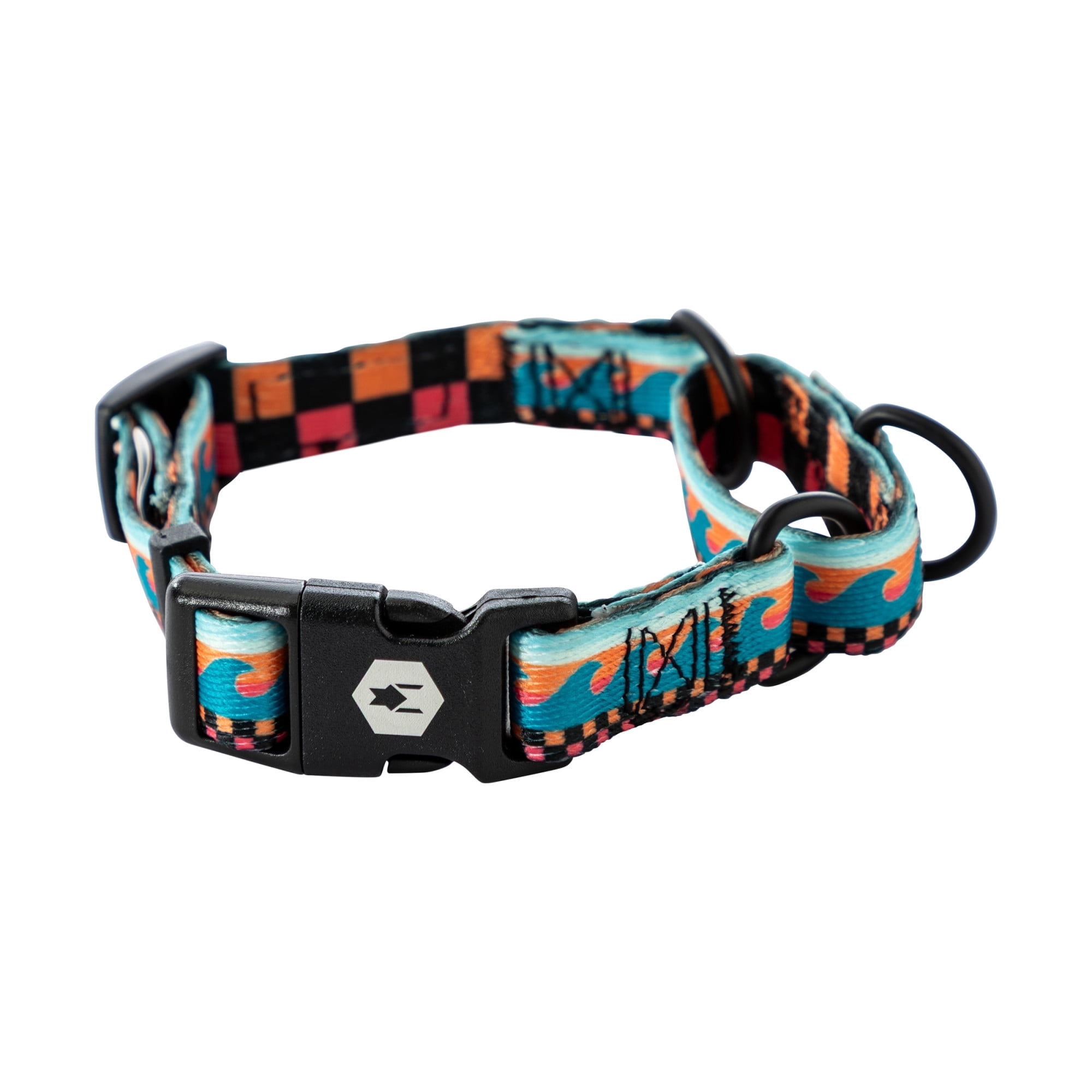 Wolfgang Heavy Duty Martingale Dog Collar with Quick Release Nylon Buckle for Walking & Training, Buena Onda, X-Large